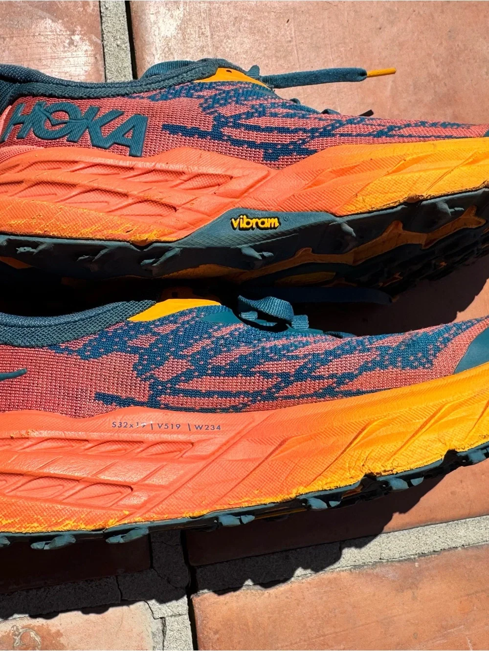 Hoka Speedgoat 5 Trail-Running Shoes - Women's BLUE CORAL/CAMELLIA  Size 7 Wide